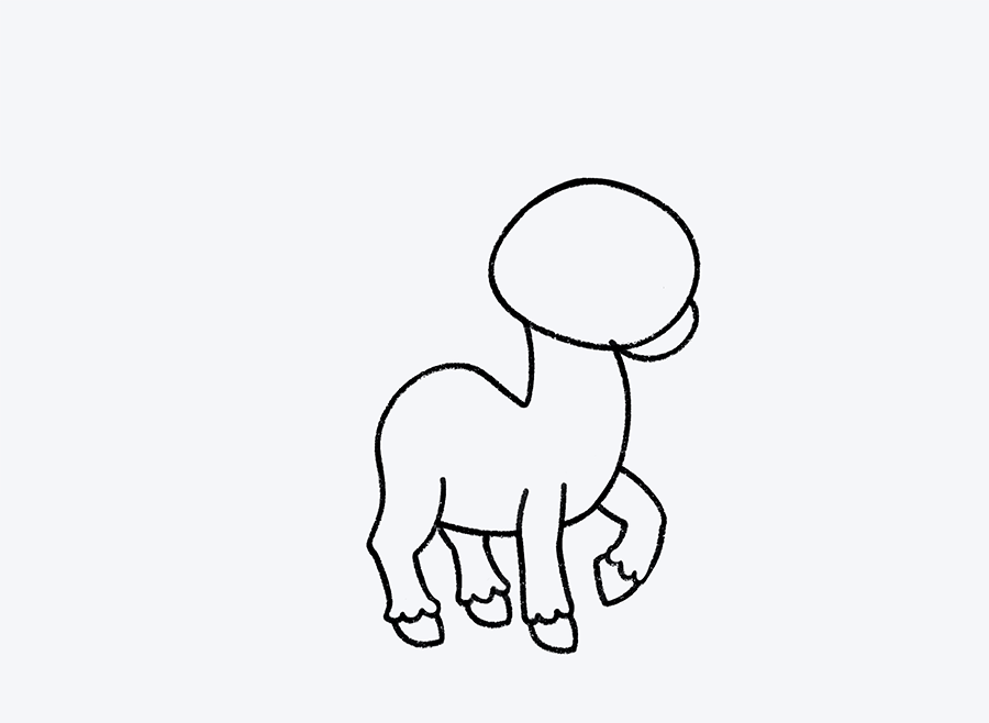 Cómo dibujar un unicornio fácil para niños, paso a paso. Paso 5.